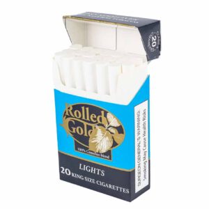 Rolled Gold Lights cigarette pack